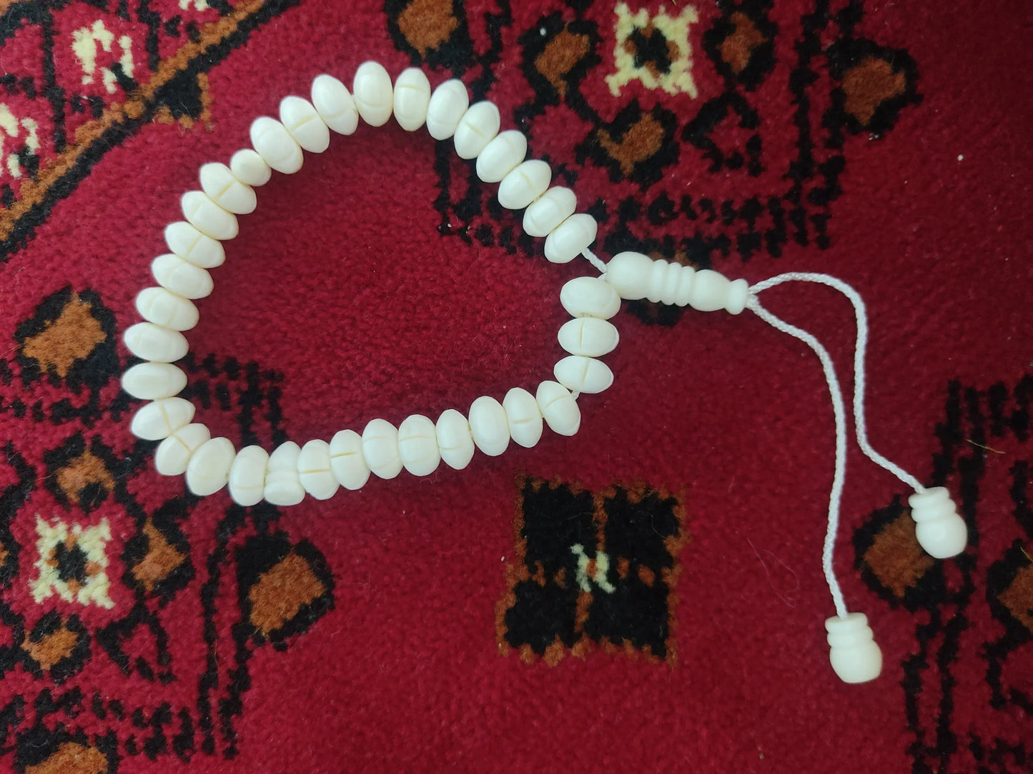 White Bead Natural Material Tasbih | 100 and 33 Beads