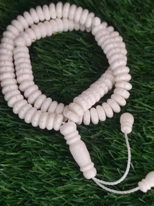 White Bead Natural Material Tasbih | 100 and 33 Beads