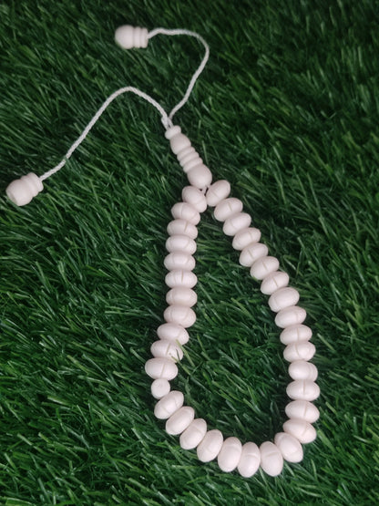 White Bead Natural Material Tasbih | 100 and 33 Beads