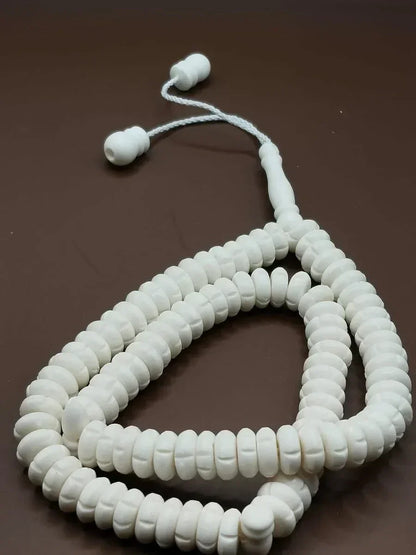 White Bead Natural Material Tasbih | 100 and 33 Beads
