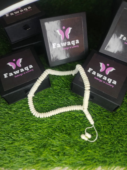 White Bead Natural Material Tasbih | 100 and 33 Beads