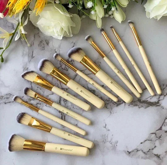 FawaQa Couture 12 Piece Brush Set - Branded Cosmetics - Studded Box