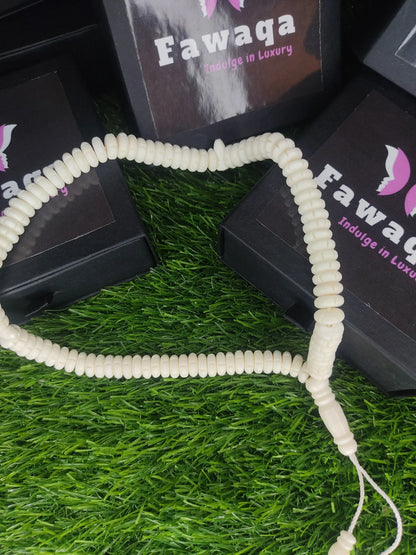White Bead Natural Material Tasbih | 100 and 33 Beads