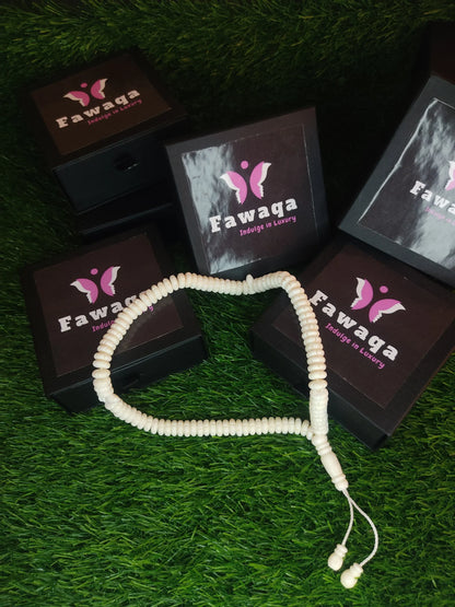 White Bead Natural Material Tasbih | 100 and 33 Beads