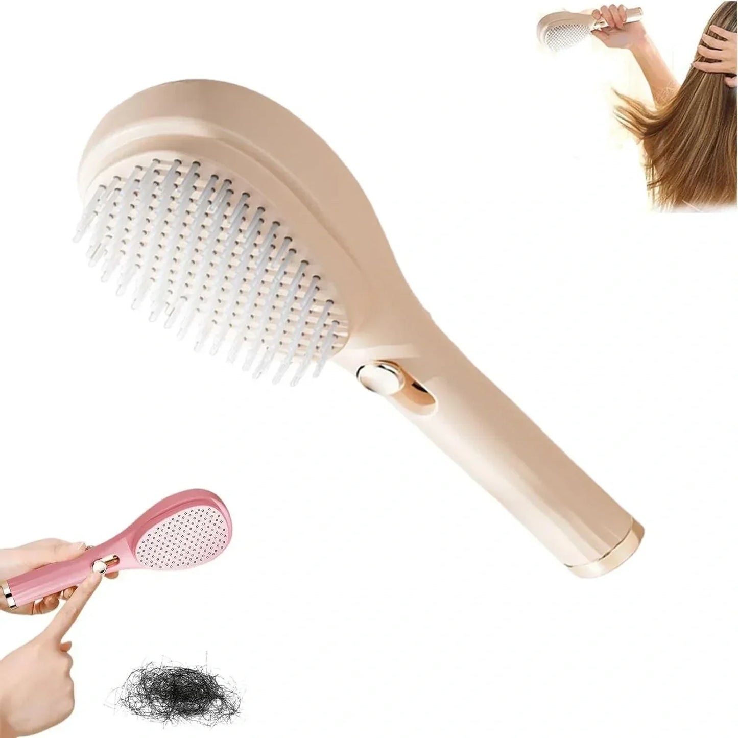 FawaQa | Retractable Magic Hair Brush with Self-Cleaning Bristles