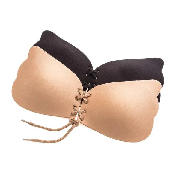 FawaQa Butterfly Strapless Bra | Silicon Self Sticky Invisible Bra with Drawstring for Women