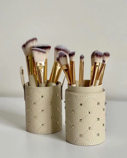 FawaQa Couture 12 Piece Brush Set - Branded Cosmetics - Studded Box