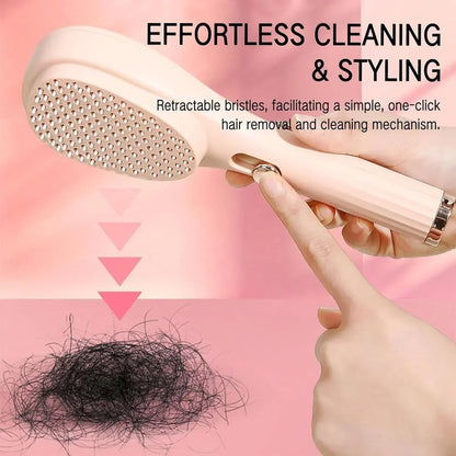 FawaQa | Retractable Magic Hair Brush with Self-Cleaning Bristles