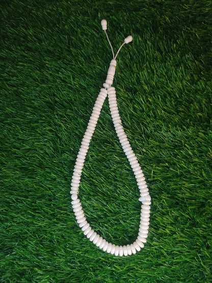 White Bead Natural Material Tasbih | 100 and 33 Beads
