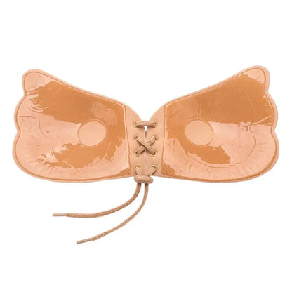 FawaQa Butterfly Strapless Bra | Silicon Self Sticky Invisible Bra with Drawstring for Women