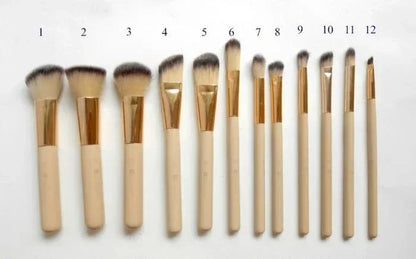FawaQa Couture 12 Piece Brush Set - Branded Cosmetics - Studded Box
