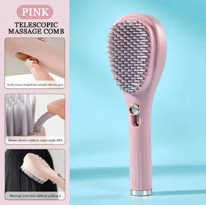 FawaQa | Retractable Magic Hair Brush with Self-Cleaning Bristles