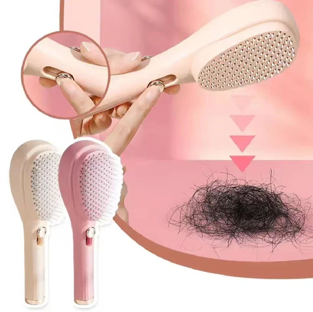 FawaQa | Retractable Magic Hair Brush with Self-Cleaning Bristles