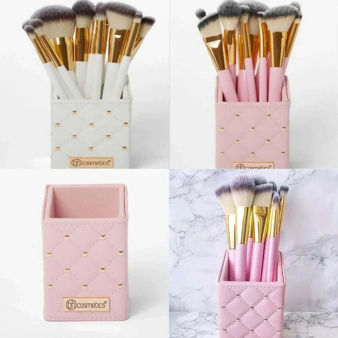 FawaQa | BH Cosmetics | Pink Studded Elegance 12 Piece Brush Set with a Brush Stand